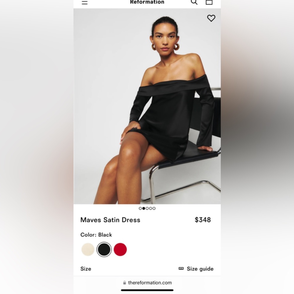 Reformation Black Satin Mini Dress